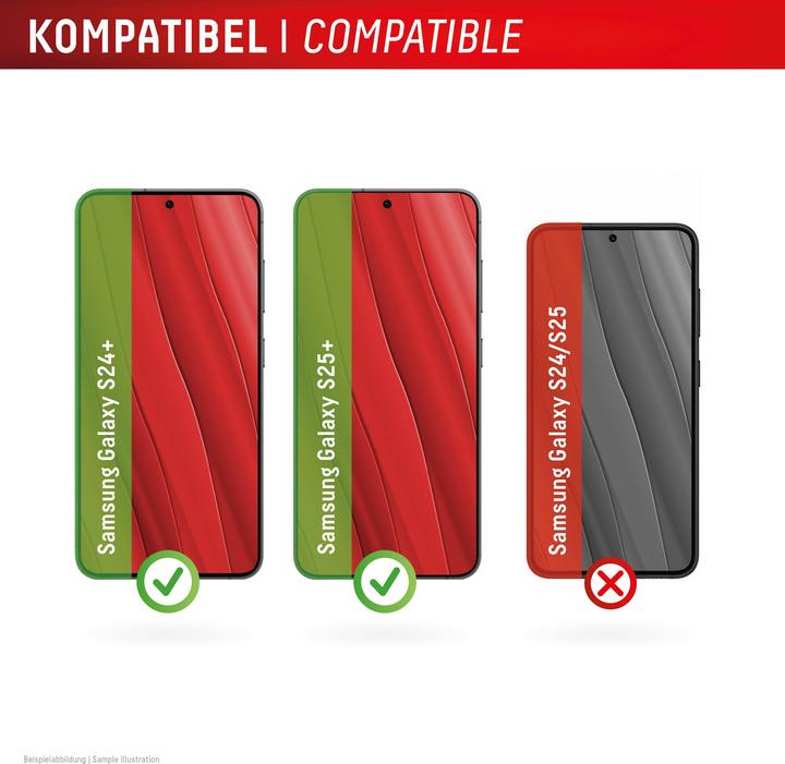 Actual product image Displex Real Glass, 2D Panzerglas + Handyhülle (1 Piece, Samsung Galaxy S25+, Samsung Galaxy S24+)
