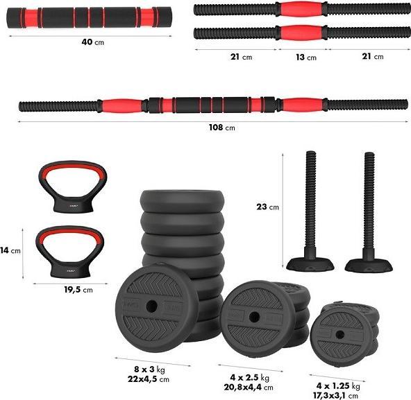 Image du produit HMS 6IN1 ENSEMBLE DE POIDS SGN1340 (HALTÈRES ET KETTLEBELL) 40KG (1 x 4 kg)