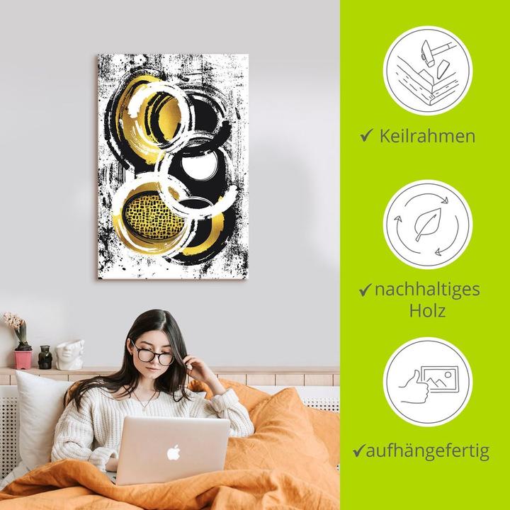Produktbild Artland Abstrakte Malerei Nr. 2 gold U1ZX (80 x 120 cm)