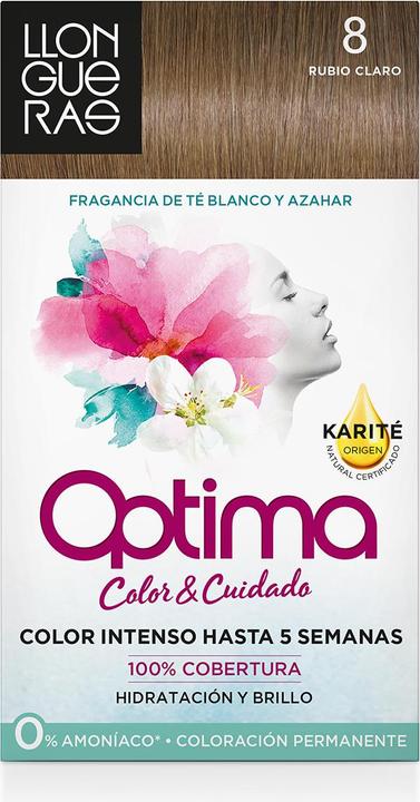 Immagine prodotto Llongueras Colore per capelli OPTIMA #8-Biondo chiaro (8)
