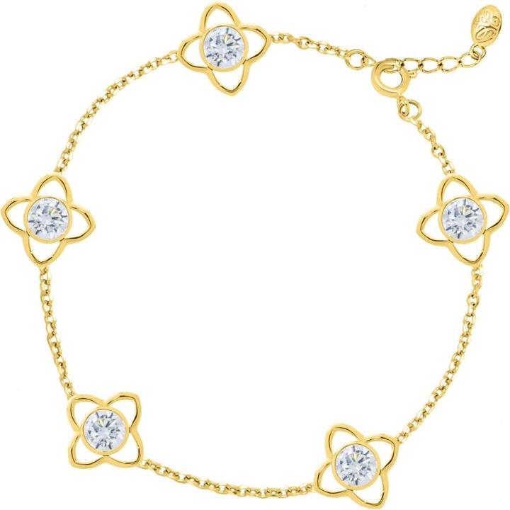 Image du produit Candy Bracelet Gemma, argent sterling 925, plaqué or (20 cm, Argent sterling 925, Plaqué or 18k)