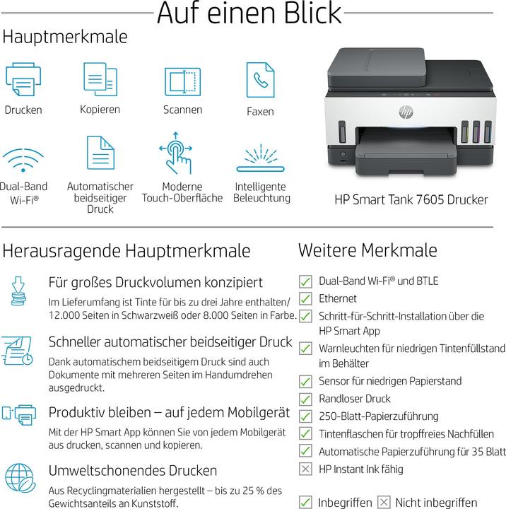 Produktbild HP Smart Tank 7605 (Tintentank, Farbe)