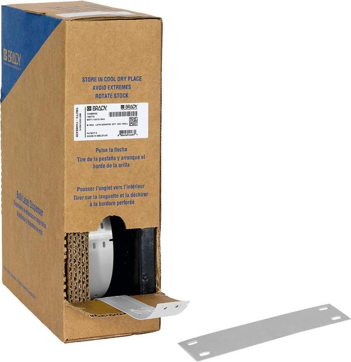 Image du produit Brady BM71-15x75-7598-SV, polyester, argenté, brillant, 15.00 x 75.00 mm, non adhésif, gros rouleau