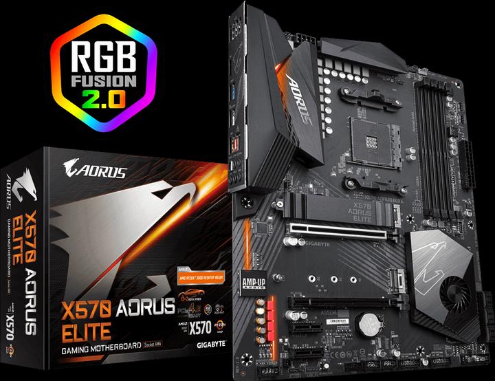 Actual product image Gigabyte X570 Aorus Elite (AM4, AMD X570, ATX)