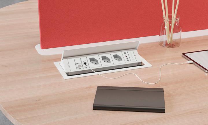 Actual product image IB Connect CUBOBOX sockets. black S 3-way 1x type 13 1x USB-A/C 1x empty (1 x, Type 13, USB)