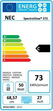 Energy Label NEC SpectraView 272 (2560 x 1440 pixels)