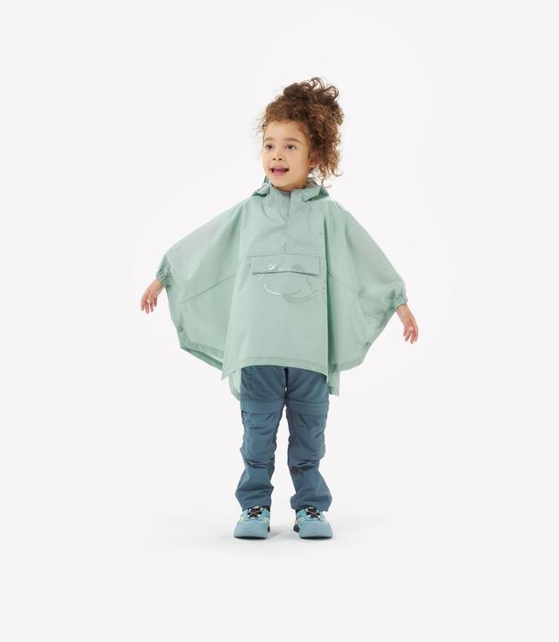 Image du produit Quechua Poncho Cape de pluie enfants taille 92-116 randonnée en montagne - MH100 vert