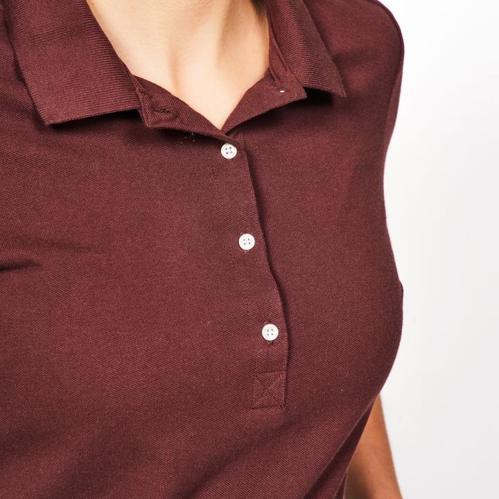 Produktbild Inesis Damen Golf Poloshirt kurzarm Baumwolle - MW500 dunkelbraun (XL)