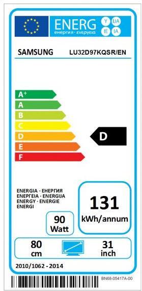 Etichetta energetica Samsung U32d970q (3840 x 2160 pixel)