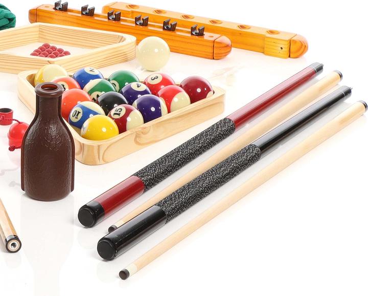 Actual product image Wiltec All-in-one Complete Billiards Accessories Set with 4 Cues, a Triangle, and Wall Holdfast