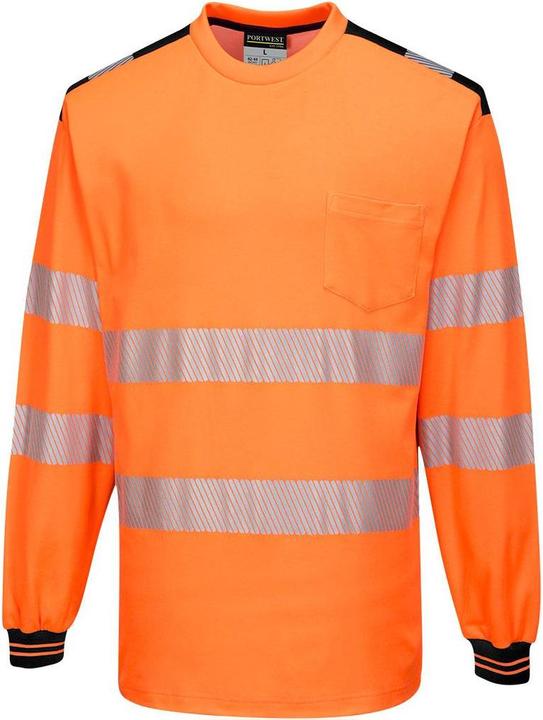 Produktbild Portwest Mens PW3 Knitted Hi-Vis Comfort Long-Sleeved Safety T-Shirt (M)