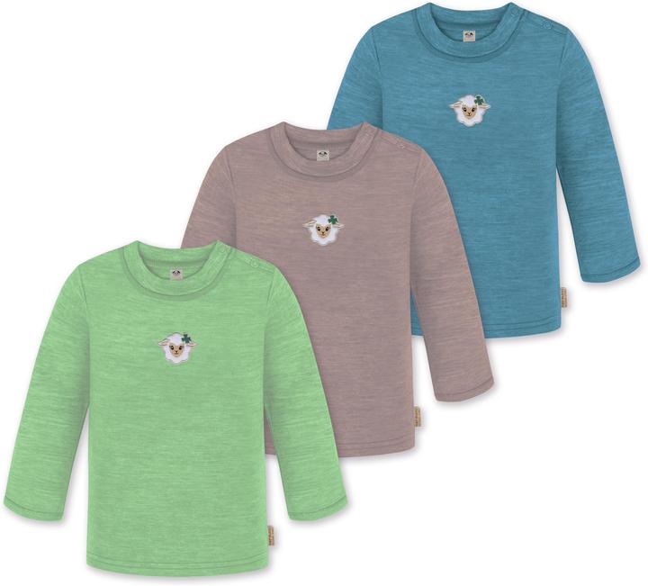 Actual product image Normani 3-pack baby merino longsleeve "Taupo" - 9475 (110)