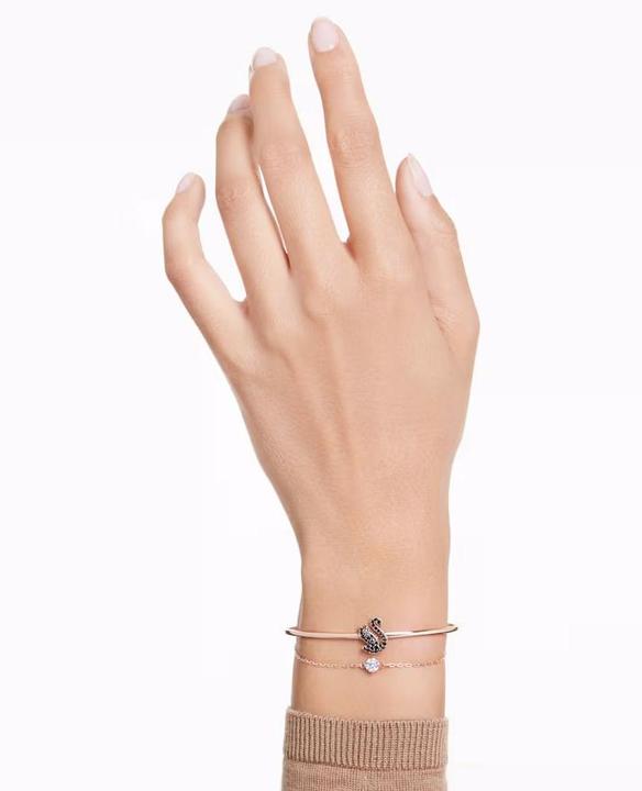Produktbild Swarovski Iconic Swan Armreif Schwan Schwarz Roségold (Swarovski Metall)