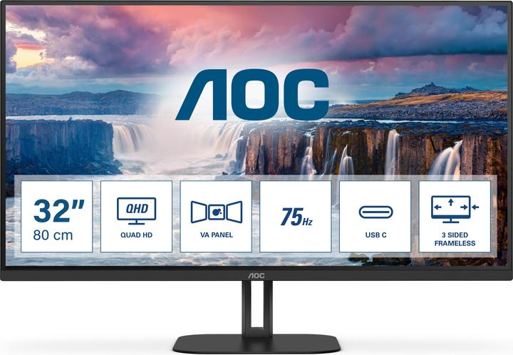 Actual product image AOC Q32V5CE/BK (2560 x 1440 pixels, 31.50")