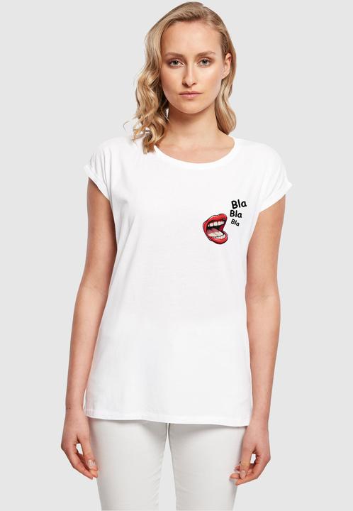 Actual product image Merchcode Ladies Bla Bla Bla Comic Extended Shoulder Tee - 112883 (4XL)