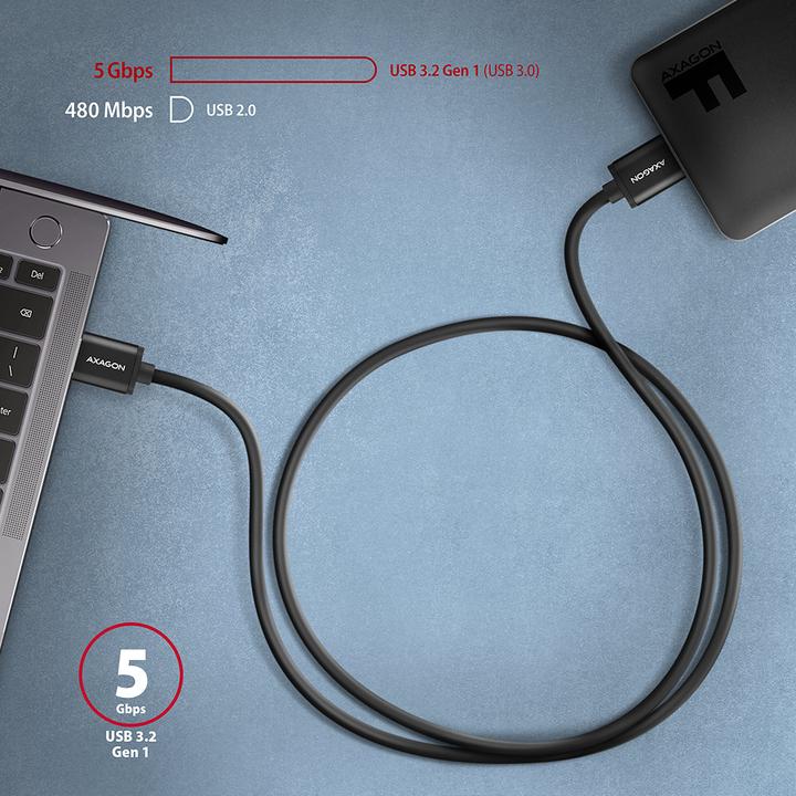 Actual product image Axagon BUMM3-AM10AB Cable Micro-B USB to USB-A 3.2 Gen 1 (1 m, USB 3.2 Gen 1)