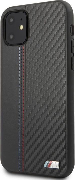 Immagine prodotto BMW M Custodia rigida in carbonio PU con punto tricolore per Apple iPhone 12 mini - nero (Apple iPhone 12 mini)