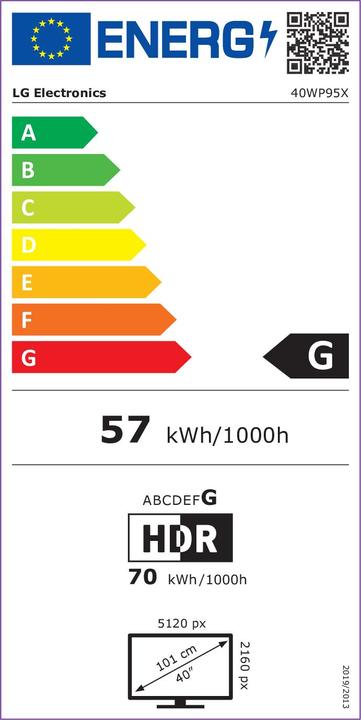 Energie-Label LG UltraGear 40WP95X-W (5120 x 2160 Pixel, 39.70")