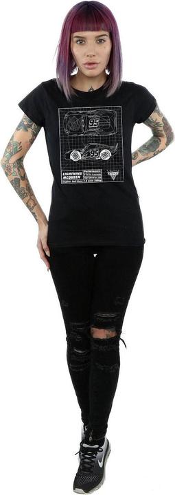 Actual product image Disney Womens/Ladies Cars Lightning McQueen Blueprint Cotton T-Shirt (L)