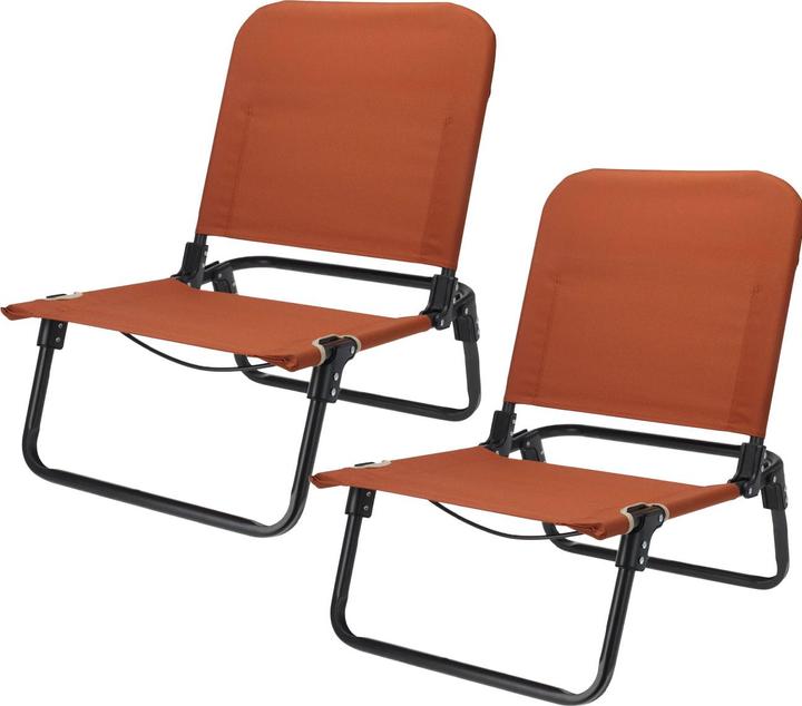 Image du produit ProWorld Lot de 2 chaises pliantes de camping, 60 x 47,5 x 66 cm, orange
