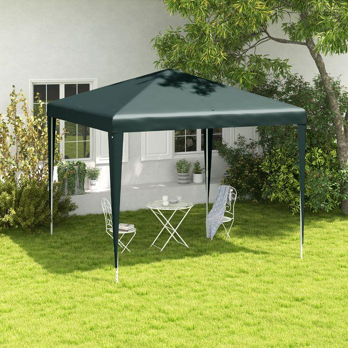 Produktbild Swisshandel24 Pavillon 2,7x2,7 m Partyzelt Gartenpavillon Gartenzelt Festzelt Stahl, Dunkelgrün (270 cm, 270 cm)