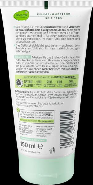 Actual product image dm alverde Styling Gel Organic Lotus Flower, Organic Purple Rice (Hair gel, 36 ml)