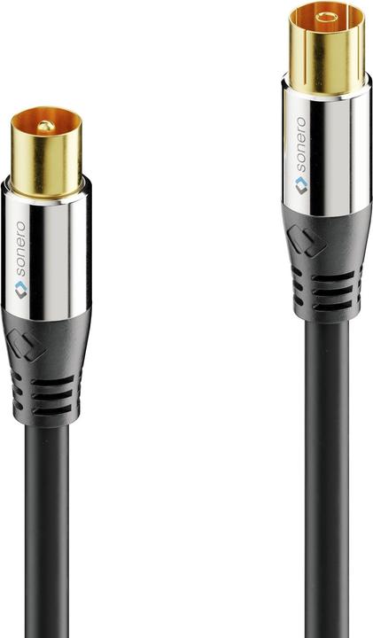 Purelink Premium TV antenna cable / coaxial cable, 7.50m, black (Antenna cable)