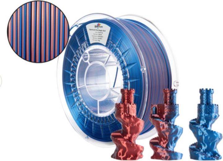 Immagine prodotto Filament · PLA Magic SILK · FIRE & ICE · 1.75mm · 1kg (PLA, 1.75 mm, 1000 g, Multicolore)
