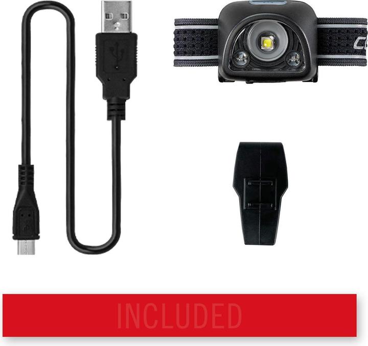 Actual product image Coast Genopladelig Pandelampe FL1R Rødt/hvidt lys 200lumen (435 lm)