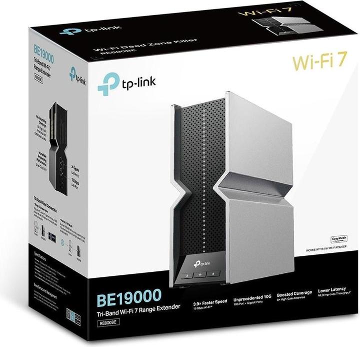 Produktbild TP-Link BE19000 TRI-BAND WI-FI 7 RANGE EXTENDER SPEED: 1376 MBPS AT 2.4 (5760 Mbit/s, 1376 Mbit/s)