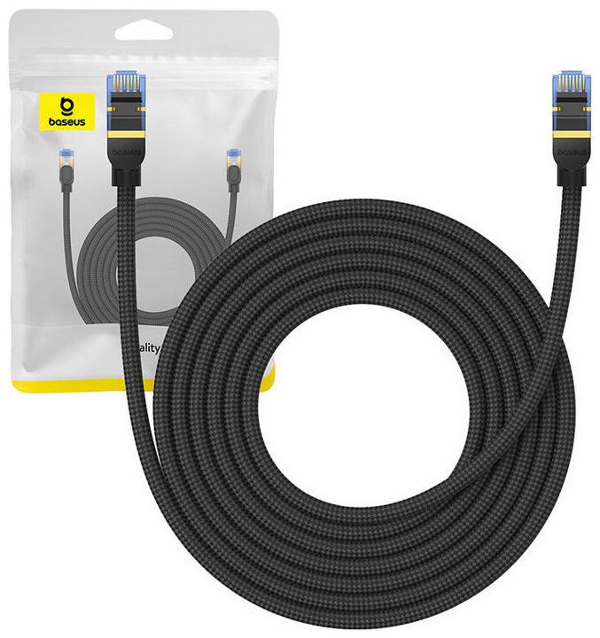 Actual product image Baseus Braided network cable cat.7 Ethernet RJ45, 10Gbps, 5m (black) (S/UTP, CAT7, 5 m)