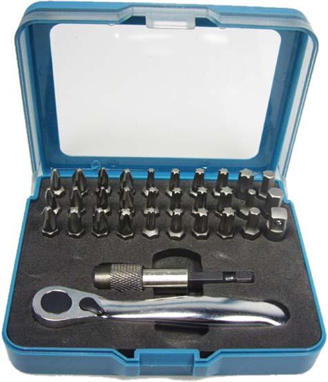 Actual product image Makita P-79790 Ratchet + bit set 32tlg (3.0, 4.0, 5.0, 6.0, PH1, PH2, PH3, PZ1, PZ2, PZ3, T10, T15, T20, T25, T27, T30, T40)