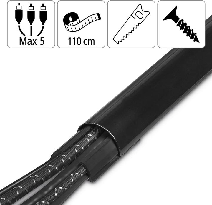 Actual product image Hama Aluminium cable duct, half round (Duct, 110 cm)