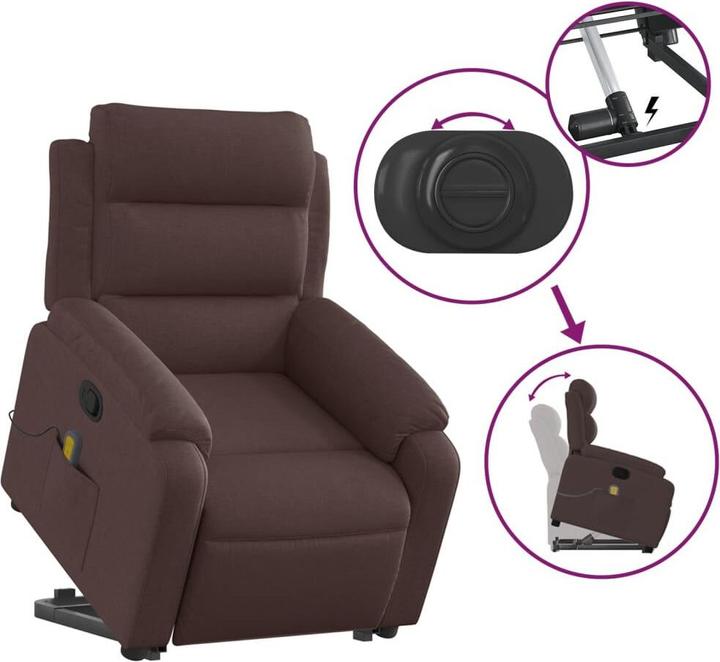 Actual product image VidaXL Massage chair with stand-up aid fabric