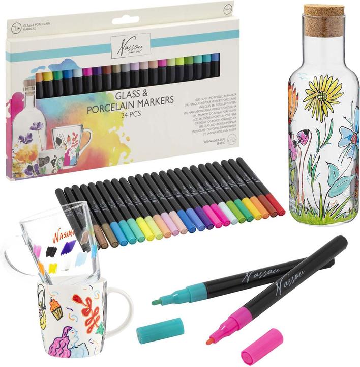 Immagine prodotto Grafix Pennarelli in vetro e porcellana, 24 pezzi. (Multicolore, 24 x)
