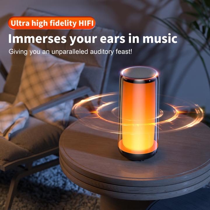 Image du produit Qere Enceinte Bluetooth 5.3 HF33 10W 3D Surround Sound lumière LED IPX5 & USB-C (5 h)