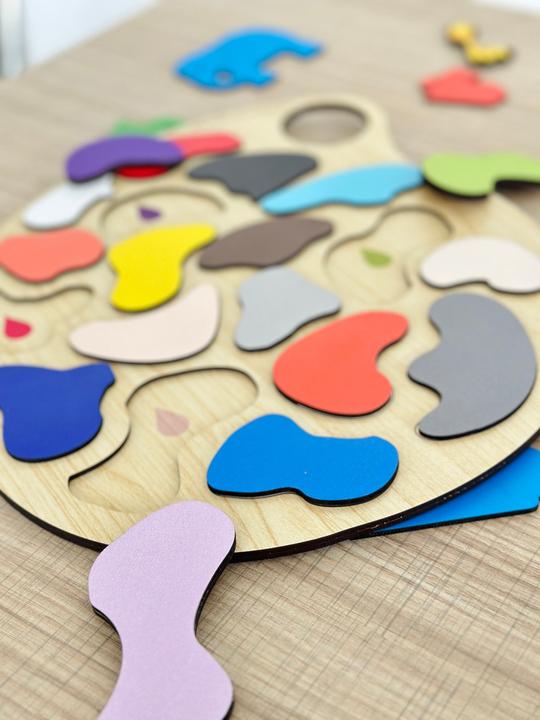 Image du produit Activity Board Puzzle palette en bois coloré, jouet éducatif pour enfants, cadeau idéal pour les tout-petits