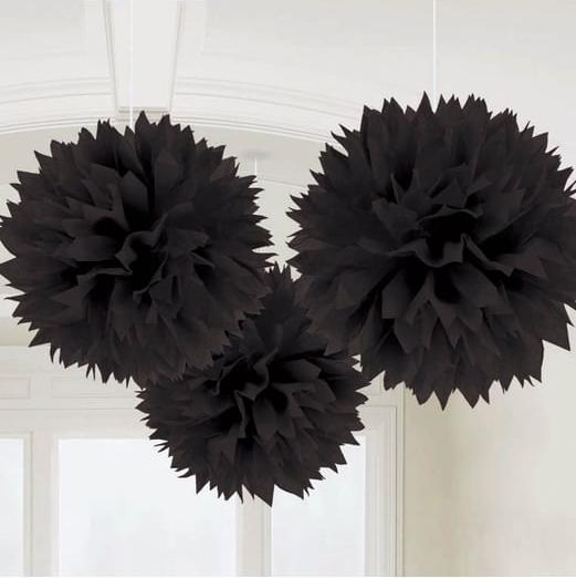 Actual product image Amscan Paper Pompoms Black