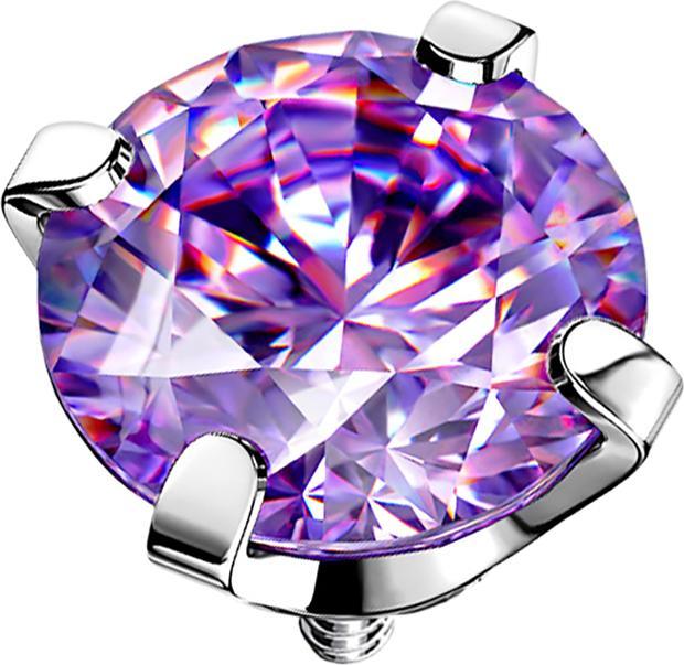 Produktbild Star Piercing Dermal Anchor silber Kristall tanzanite gefasst (ohne Messing, Chirurgenstahl 316L)