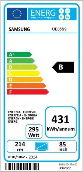 Energie-Label Samsung UE85S9ST S9 Timeless (84.80", LCD, 4K)