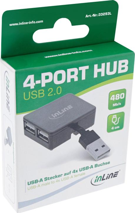 Immagine prodotto InLine Hub USB 2.0 a 4 porte (USB-A, 4 Porti)