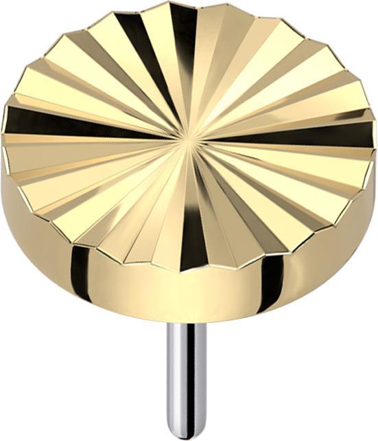 Image du produit Star Piercing Threadless diamant coupe disque rond plaqué or (Titane G23, sans laiton)