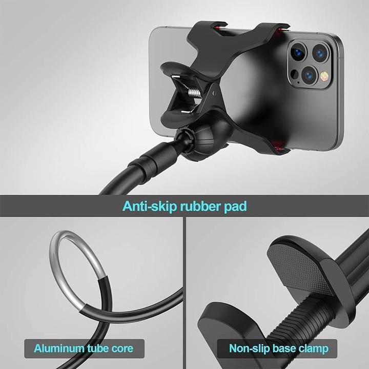 Image du produit PhoneLook Support flexible et ajustable pour téléphone portable 1,3 mètre avec pince universelle pour bord de