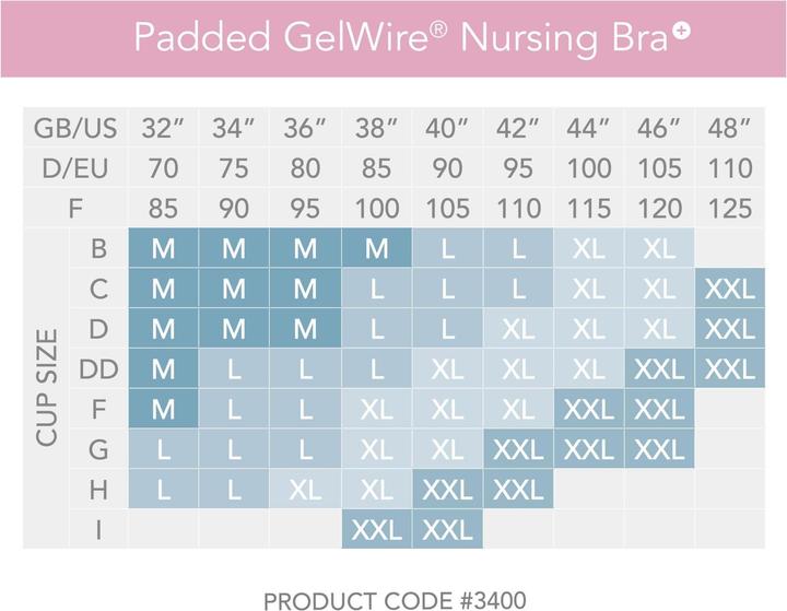 Actual product image Carriwell Seamless padded GelWire nursing bra (XXL)