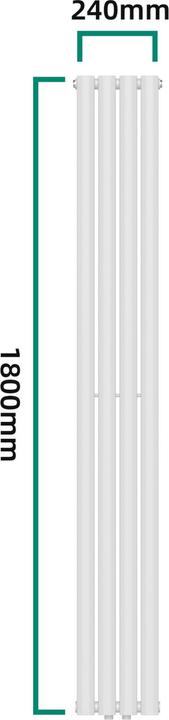 Actual product image Neu.Haus Design tubular radiator Nore White 180x24cm Single layer 484W (484 W)