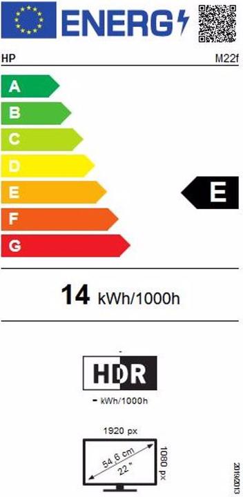 Energie-Label HP M22f (1920 x 1080 Pixel, 21.50")
