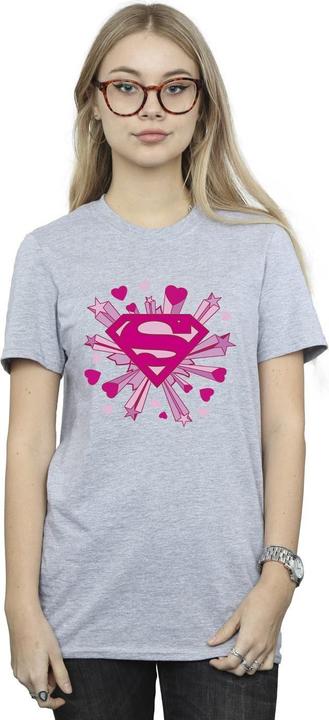 Produktbild Superman Pink Hearts And Stars Logo TShirt (L)