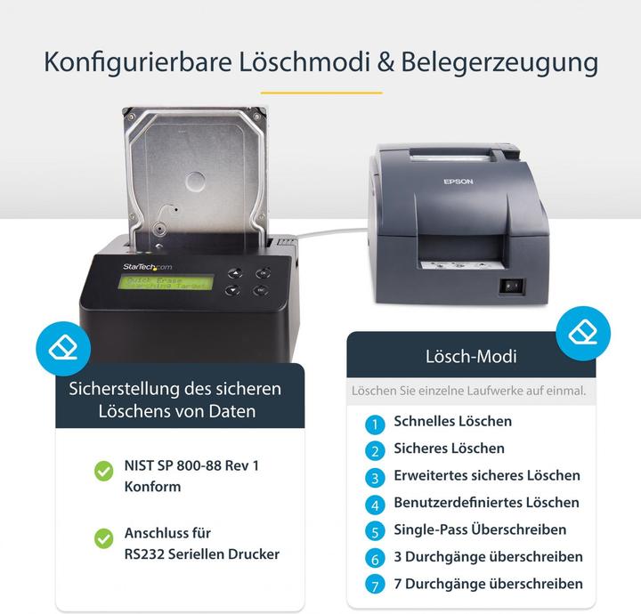 Produktbild StarTech SATA SSD/HDD ERASER/DOCK - 4KN