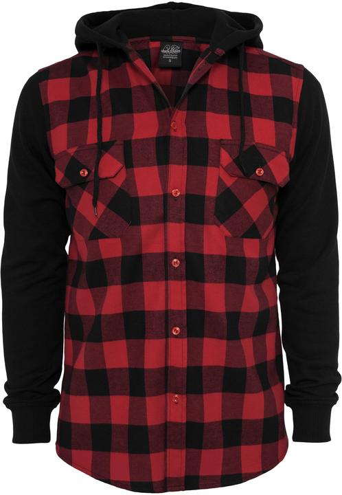 Urban Classics Hooded Checked Flanell Sweat Sleeve Shirt