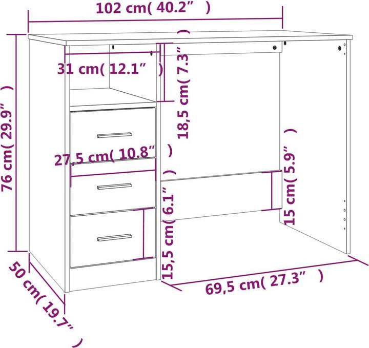 Image du produit VidaXL Lalu (102 x 50 x 76 cm)